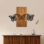 Wallity Butterflies 2 - Escultura de pared en madera y metal nogal y negro